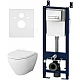 Приобрести Комплект унитаза с инсталляцией AM.PM Sprit FlashClean IS30201.701700 с сиденьем Микролифт и Белой клавишей смыва в магазине сантехники Santeh-Crystal.ru