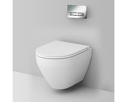 Заказать Комплект унитаза с инсталляцией AM.PM Sprit FlashClean IS30251.701700 с сиденьем Микролифт и клавишей смыва Хром в магазине сантехники Santeh-Crystal.ru