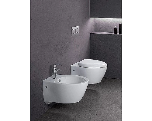 Заказать Комплект унитаза AM.PM Spirit FlashClean C701700WH + C707857WH с сиденьем Микролифт и инсталляцией Jacob Delafon E29025-NF + E4316-CP с клавишей смыва Хром в магазине сантехники Santeh-Crystal.ru