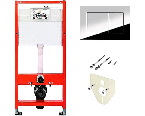 Приобрести Комплект унитаза AM.PM Spirit FlashClean C701700WH + C707857WH с инсталляцией Tece Profil 9400412 с сиденьем Микролифт и клавишей смыва Хром глянцевый в магазине сантехники Santeh-Crystal.ru