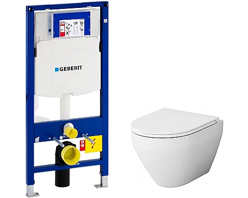 Купить Комплект унитаза AM.PM Spirit FlashClean C701700WH + C707857WH с инсталляцией Geberit Duofix Sigma UP320 111.300.00.5 с сиденьем Микролифт в магазине сантехники Santeh-Crystal.ru