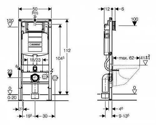Купить Комплект унитаза AM.PM Spirit FlashClean C701700WH + C707857WH с инсталляцией Geberit Duofix Sigma UP320 111.300.00.5 с сиденьем Микролифт в магазине сантехники Santeh-Crystal.ru