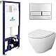 Купить Комплект унитаза AM.PM Spirit FlashClean C701700WH + C707857WH с инсталляцией Koller Pool DUNE1200SL + Neon с сиденьем Микролифт и клавишей смыва Хром в магазине сантехники Santeh-Crystal.ru