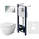 Купить Комплект унитаза с инсталляцией AM.PM Spirit V2.0 FlashClean IS49051.701700 с сиденьем Микролифт и клавишей смыва Хром в магазине сантехники Santeh-Crystal.ru
