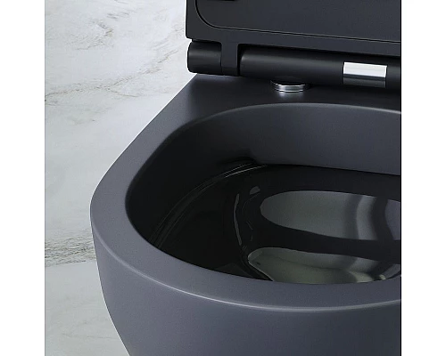 Купить Унитаз AM.PM Spirit V2.0 C701700MBSC подвесной Черный матовый с сиденьем микролифт в магазине сантехники Santeh-Crystal.ru
