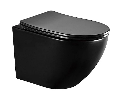 Заказать Унитаз Abber Bequem AC1100MB подвесной Черный матовый с сиденьем Микролифт в магазине сантехники Santeh-Crystal.ru