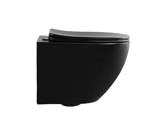 Заказать Унитаз Abber Bequem AC1100MB подвесной Черный матовый с сиденьем Микролифт в магазине сантехники Santeh-Crystal.ru