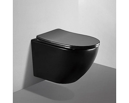 Заказать Унитаз Abber Bequem AC1100MB подвесной Черный матовый с сиденьем Микролифт в магазине сантехники Santeh-Crystal.ru