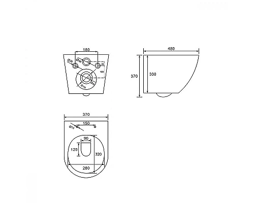 Заказать Унитаз Abber Bequem AC1100MB подвесной Черный матовый с сиденьем Микролифт в магазине сантехники Santeh-Crystal.ru