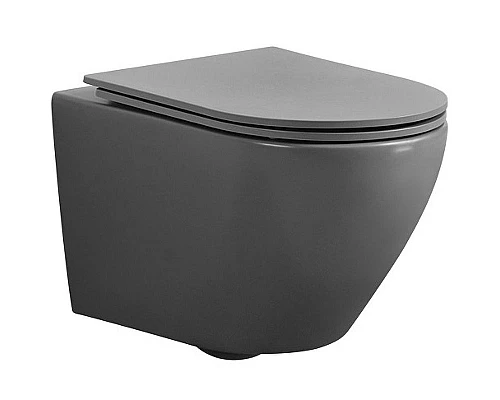 Приобрести Унитаз Abber Bequem AC1101MG подвесной Серый матовый с сиденьем Микролифт в магазине сантехники Santeh-Crystal.ru
