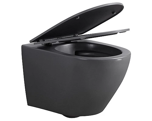 Приобрести Унитаз Abber Bequem AC1101MG подвесной Серый матовый с сиденьем Микролифт в магазине сантехники Santeh-Crystal.ru