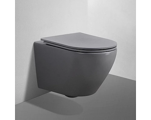 Приобрести Унитаз Abber Bequem AC1101MG подвесной Серый матовый с сиденьем Микролифт в магазине сантехники Santeh-Crystal.ru