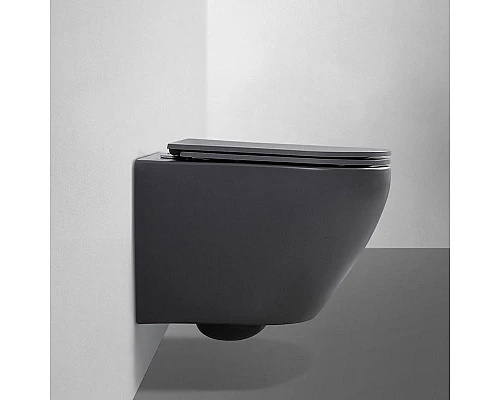 Приобрести Унитаз Abber Bequem AC1101MG подвесной Серый матовый с сиденьем Микролифт в магазине сантехники Santeh-Crystal.ru