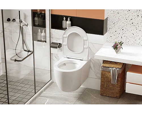 Купить Унитаз Abber Bequem AC1105P подвесной с сиденьем Микролифт в магазине сантехники Santeh-Crystal.ru