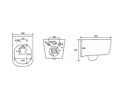 Унитаз Abber Bequem AC1104 подвесной с сиденьем Микролифт
