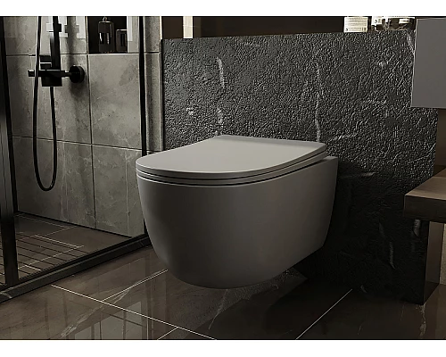 Унитаз Abber Bequem AC1104MG подвесной Серый матовый с сиденьем Микролифт