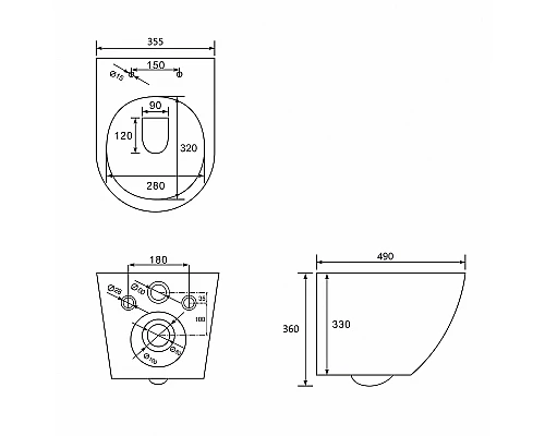 Унитаз Abber Bequem AC1100T подвесной с сиденьем Микролифт