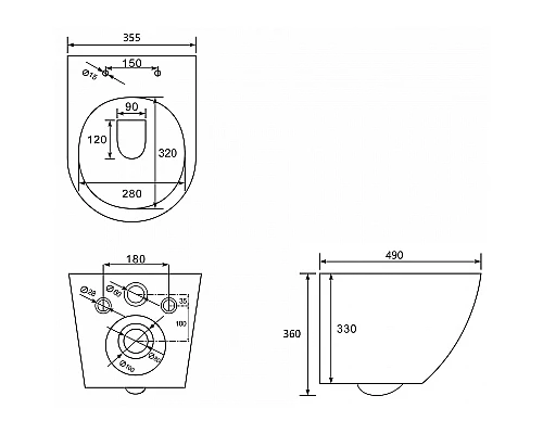 Унитаз Abber Bequem AC1102T подвесной с сиденьем Микролифт