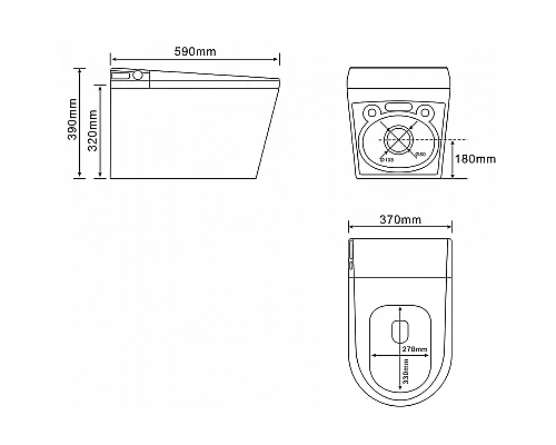 Унитаз биде Abber Bequem AC1119S подвесной с сиденьем Микролифт
