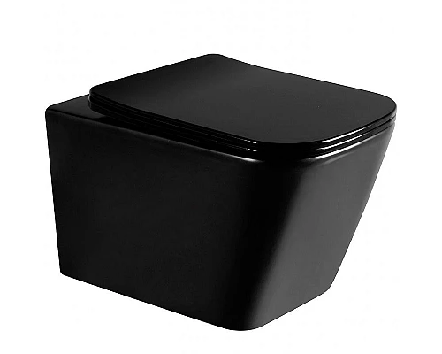 Купить Унитаз Abber Rechteck AC1200MB подвесной Черный матовый с сиденьем Микролифт в магазине сантехники Santeh-Crystal.ru