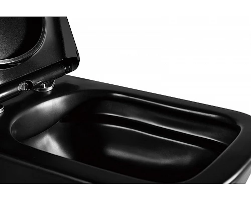 Купить Унитаз Abber Rechteck AC1200MB подвесной Черный матовый с сиденьем Микролифт в магазине сантехники Santeh-Crystal.ru