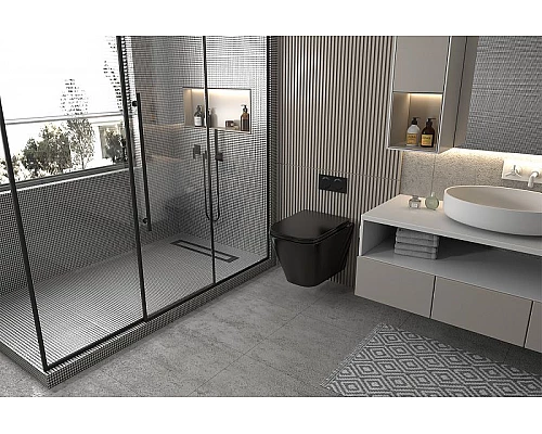 Купить Унитаз Abber Rechteck AC1200MB подвесной Черный матовый с сиденьем Микролифт в магазине сантехники Santeh-Crystal.ru