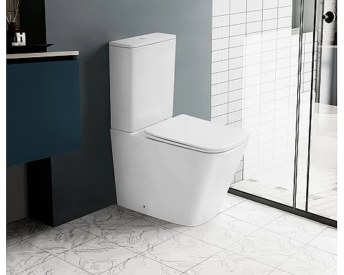 Унитаз компакт Abber Rechteck AC1210TMW Белый матовый с бачком и сиденьем Микролифт