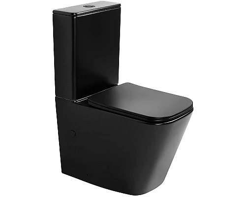 Унитаз компакт Abber Rechteck AC1210TMB Черный матовый с бачком и сиденьем Микролифт