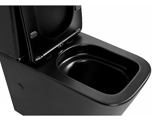 Унитаз компакт Abber Rechteck AC1210TMB Черный матовый с бачком и сиденьем Микролифт