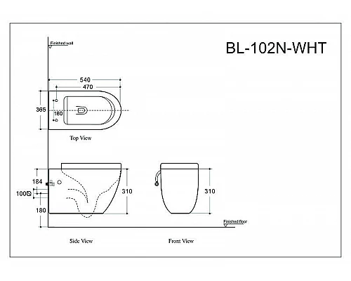 Купить Унитаз Aquanet Cetus-W BL-104N-WHT 211908 подвесной с сиденьем Микролифт в магазине сантехники Santeh-Crystal.ru
