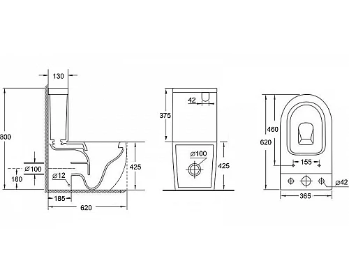 Приобрести Унитаз компакт Aquanet Cetus 2.0 Rimless 257419 с бачком и сиденьем Микролифт в магазине сантехники Santeh-Crystal.ru