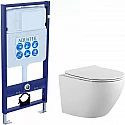 Комплект унитаза с инсталляцией Aquatek Set Aquatek Европа с сиденьем Микролифт