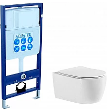Комплект унитаза с инсталляцией Aquatek Set Aquatek Европа New cm с сиденьем Микролифт