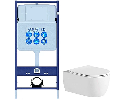 Заказать Комплект унитаза с инсталляцией Aquatek Set Aquatek Европа New с сиденьем Микролифт в магазине сантехники Santeh-Crystal.ru