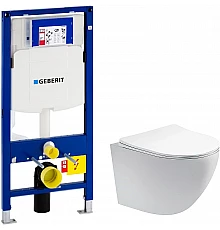 Комплект унитаза Aquatek Европа AQ1900-00 с инсталляцией Geberit Duofix Sigma UP320 111.300.00.5 с сиденьем Микролифт