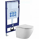 Комплект унитаза с инсталляцией Aquatek Европа SET AQUATEK ЕВРОПА cm с сиденьем Микролифт