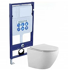Комплект унитаза с инсталляцией Aquatek Европа SET AQUATEK ЕВРОПА cm с сиденьем Микролифт
