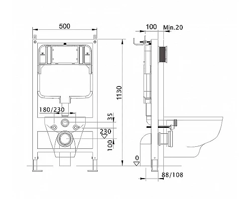 Купить Комплект унитаза с инсталляцией Aquatek Set Aquatek Либра с сиденьем Микролифт в магазине сантехники Santeh-Crystal.ru