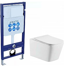 Комплект унитаза с инсталляцией Aquatek Set Aquatek Либра с сиденьем Микролифт
