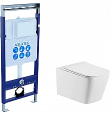 Комплект унитаза с инсталляцией Aquatek SET ЛИБРА Easy Fix с сиденьем Микролифт