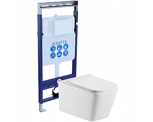Заказать Комплект унитаза с инсталляцией Aquatek SET ЛИБРА Easy Fix с сиденьем Микролифт в магазине сантехники Santeh-Crystal.ru