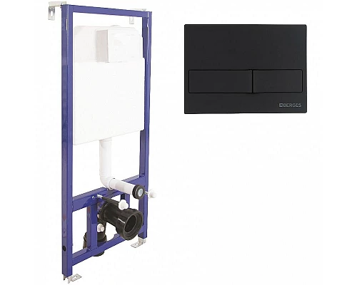 Купить Комплект унитаза Aquatek Либра New AQ1148N-00 с инсталляцией Berges Novum L5 040215 с сиденьем Микролифт и Черной матовой клавишей смыва в магазине сантехники Santeh-Crystal.ru