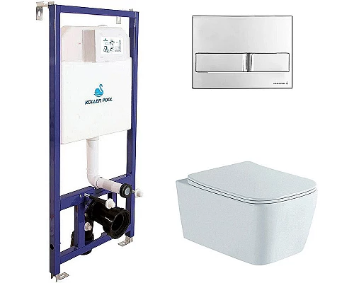 Приобрести Комплект унитаза Aquatek Либра New AQ1148N-00 с инсталляцией Koller Pool DUNE1200SL+Neon с сиденьем Микролифт и клавишей смыва Хром в магазине сантехники Santeh-Crystal.ru