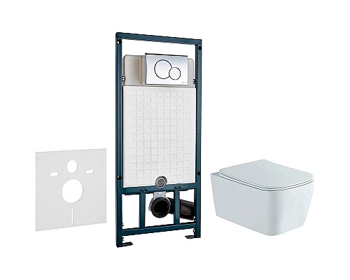 Приобрести Комплект унитаза Aquatek Либра New AQ1148N-00 с сиденьем Микролифт и инсталляцией WeltWasser WW Marberg 507 10000005949+10000005952 с клавишей смыва Хром глянцевый в магазине сантехники Santeh-Crystal.ru