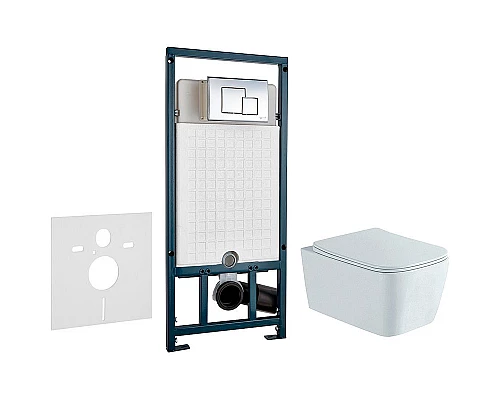 Купить Комплект унитаза Aquatek Либра New AQ1148N-00 с сиденьем Микролифт и инсталляцией WeltWasser WW Marberg 507 10000005949+10000005953 с клавишей смыва Хром глянцевый в магазине сантехники Santeh-Crystal.ru