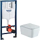 Приобрести Комплект унитаза Aquatek Либра New AQ1148N-00 с инсталляцией Grohe Rapid SL 38772001 с сиденьем Микролифт и клавишей смыва Хром в магазине сантехники Santeh-Crystal.ru