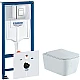 Купить Комплект унитаза Aquatek Либра New AQ1148N-00 с инсталляцией Grohe Rapid SL 38775001 с сиденьем Микролифт и клавишей смыва Хром в магазине сантехники Santeh-Crystal.ru