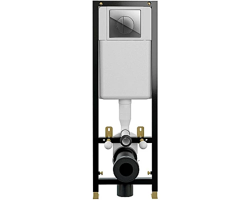 Купить Комплект унитаза Aquatek Либра New AQ1148N-00 с инсталляцией Cersanit Black 35 S-IN-BLACK-Cg-w с сиденьем Микролифт и клавишей смыва Хром в магазине сантехники Santeh-Crystal.ru