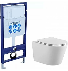 Комплект унитаза с инсталляцией Aquatek Set Aquatek Вега с сиденьем Микролифт