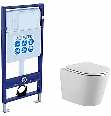 Комплект унитаза с инсталляцией Aquatek SET AQUATEK ВЕГА cmp с сиденьем Микролифт